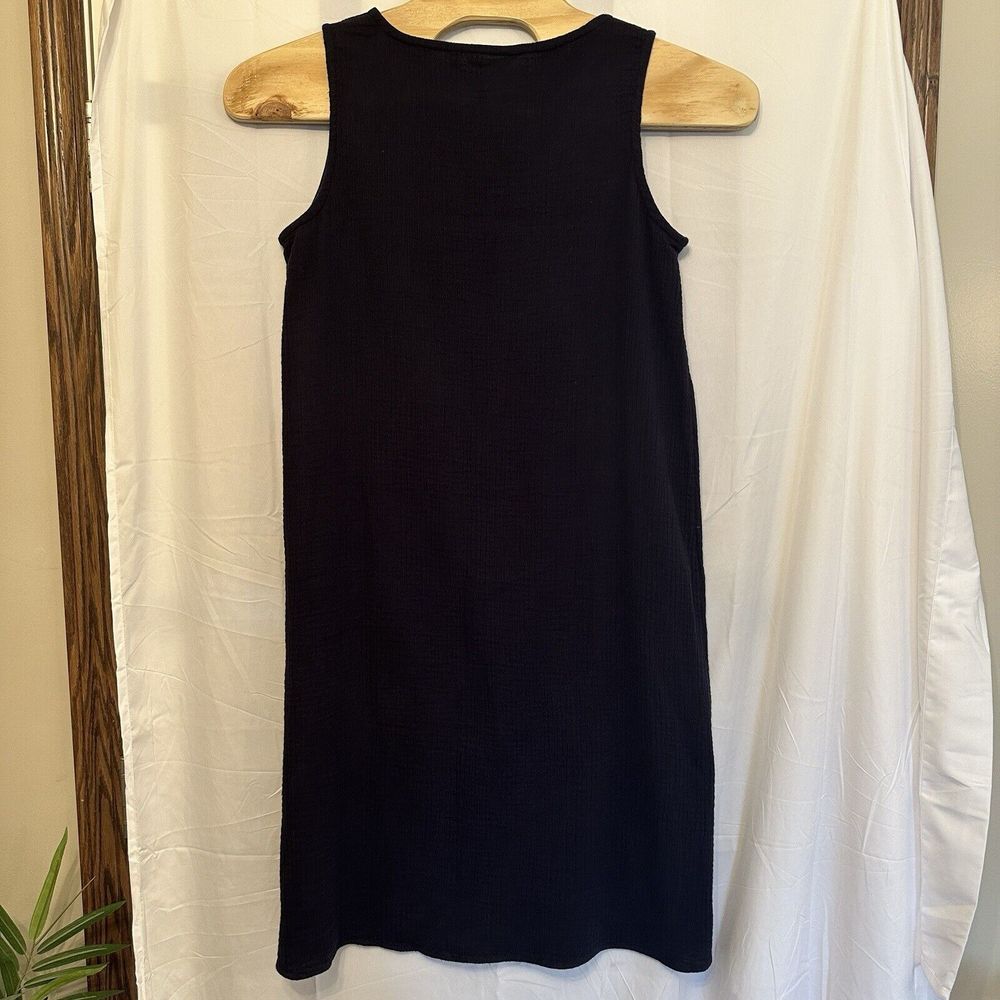 Soft Surroundings Women Size Tall Large TL Navy Blue Midi Dress Gauze Sleeveless - Picture 3 of 6